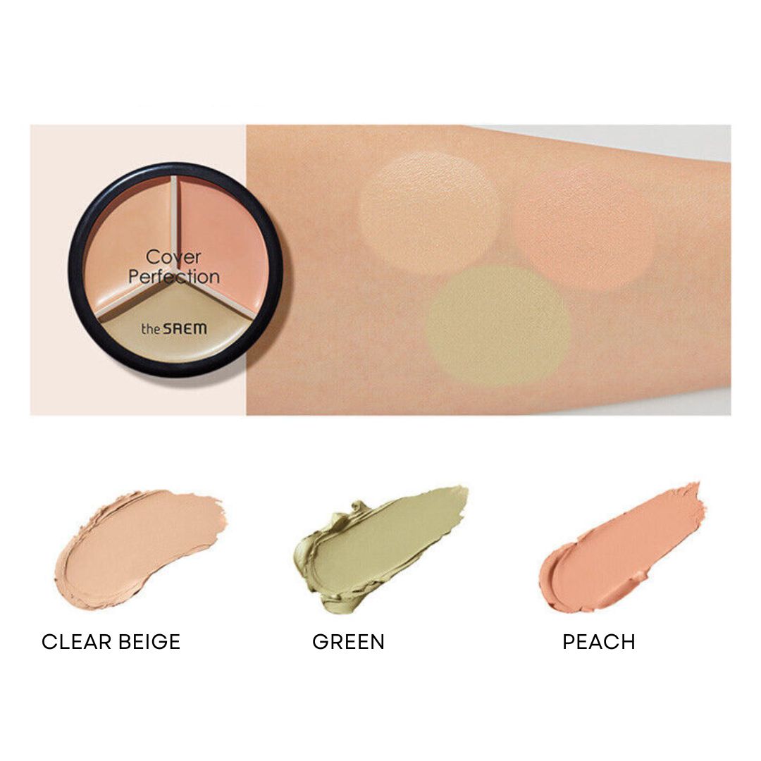 The Saem - Cover Perfection Triple Pot Concealer #01 Correct Beige