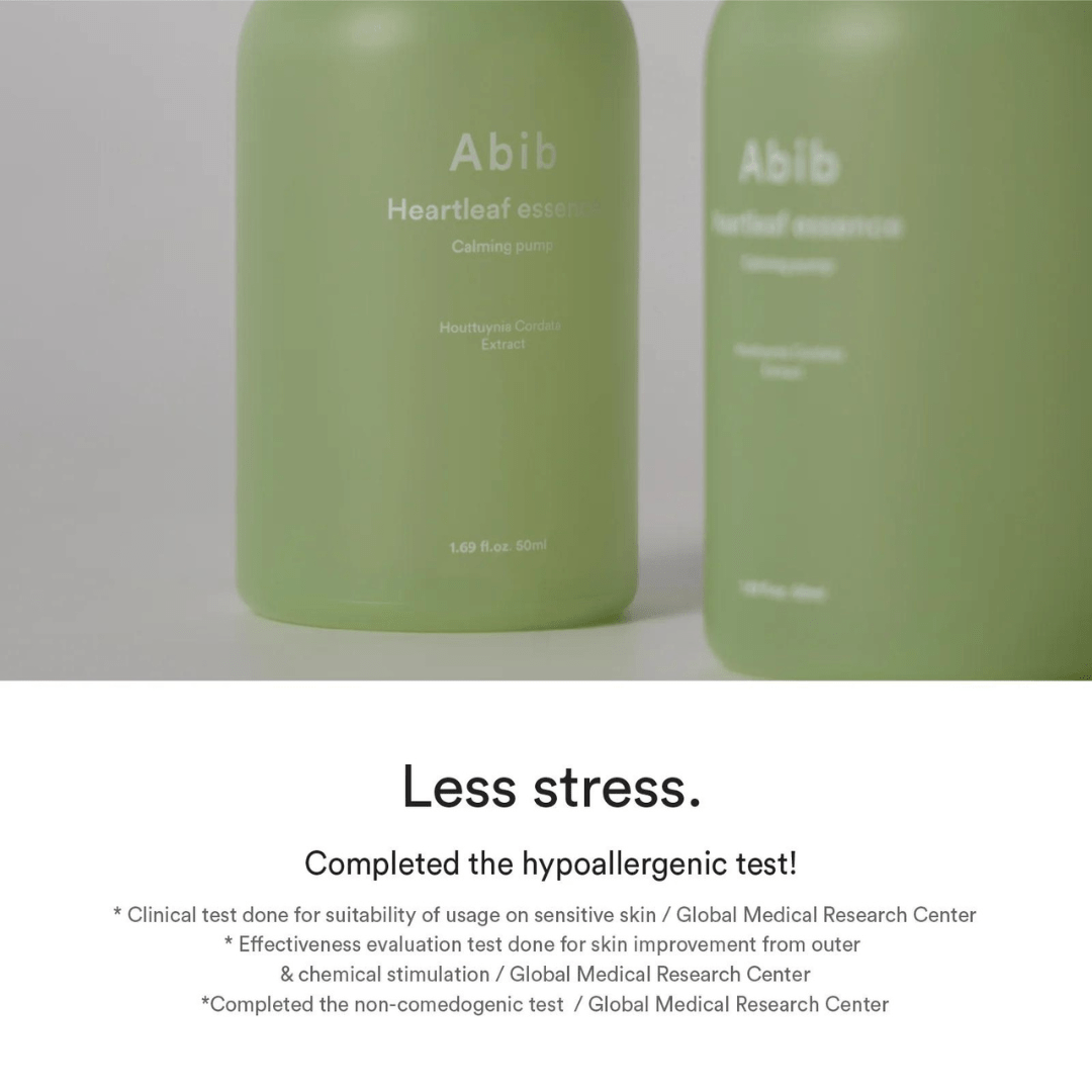 Face Serum Abib Heartleaf Essence Calming Pump green side view description