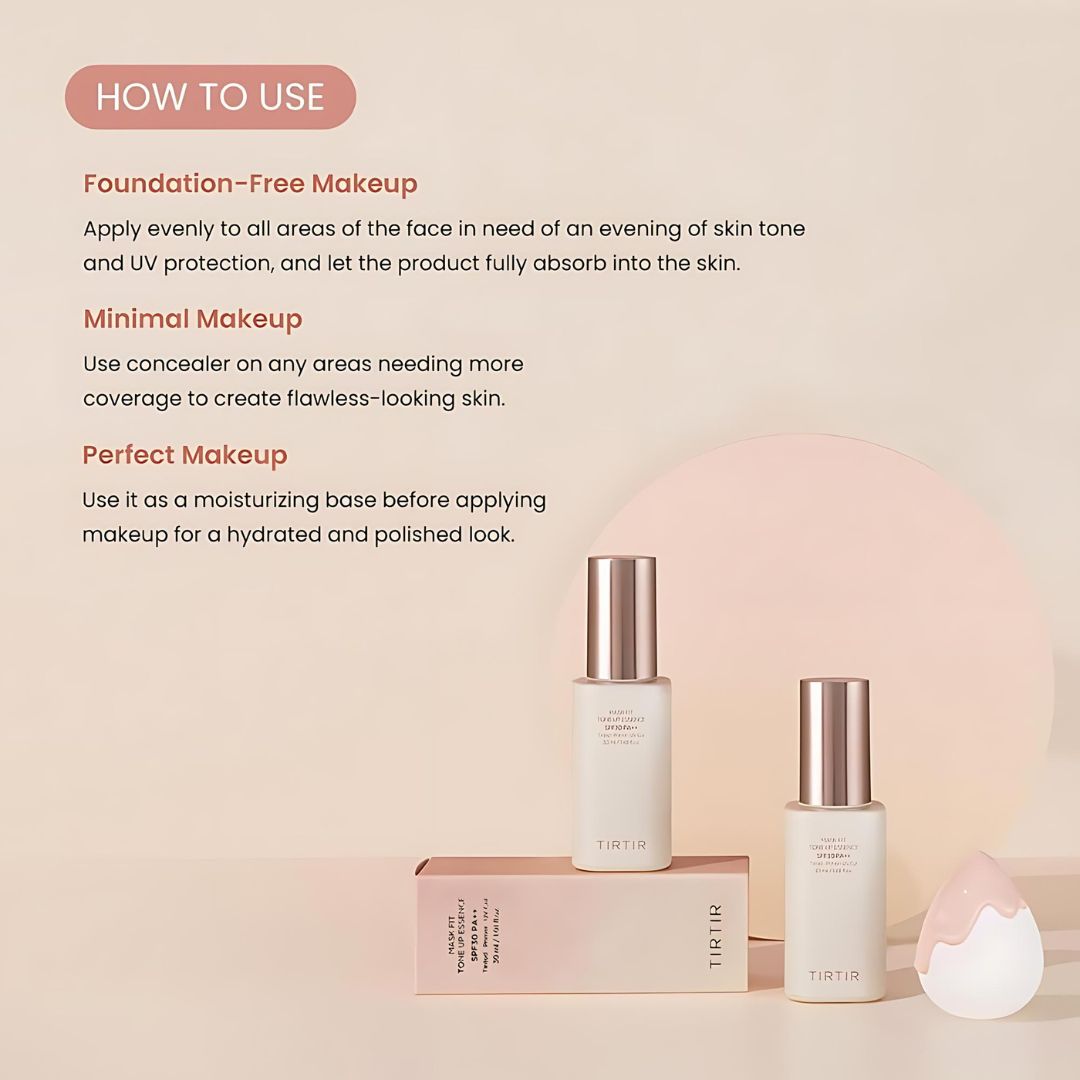 tirtir essence suncare how to use front side