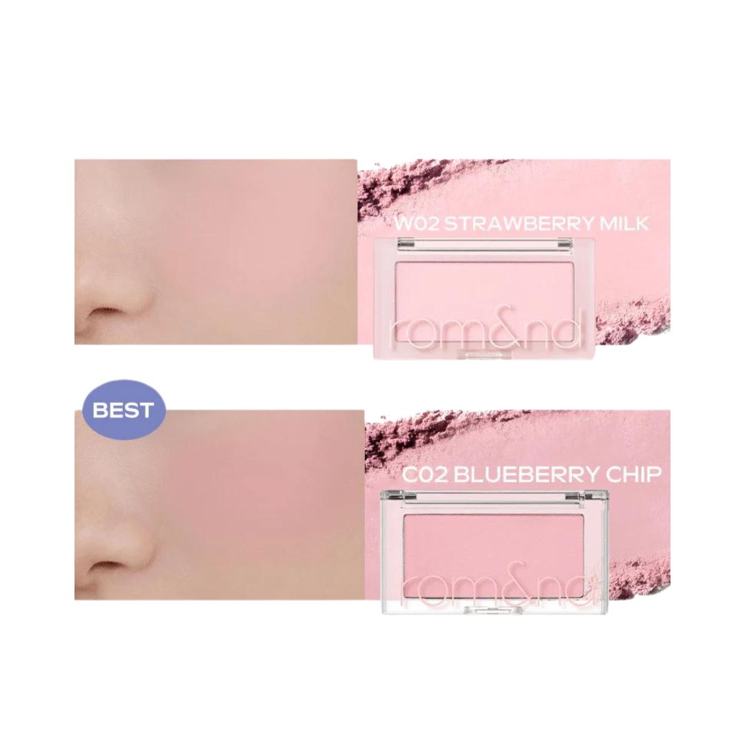 romand cheek make up strawberry milk pink blueberry chip front